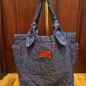 Marc Jacobs Navy Quilted Tote Bag